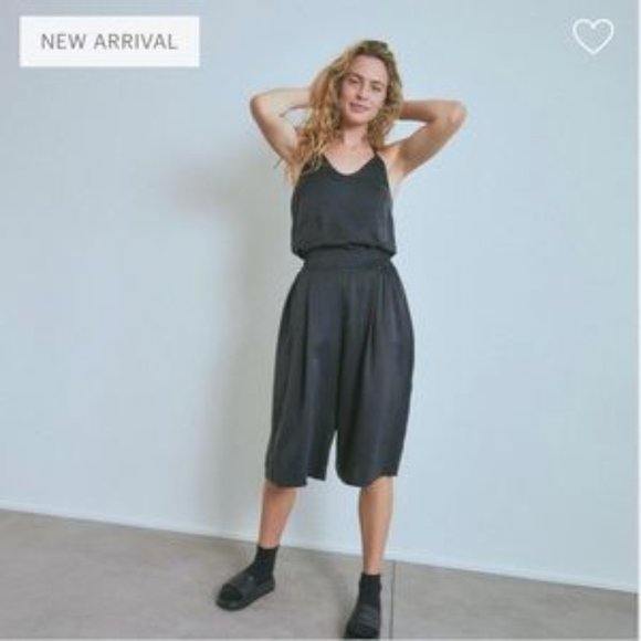 NWT Lunya Washable Silk Wide Leg Crop Set in Black - Picture 3 of 6